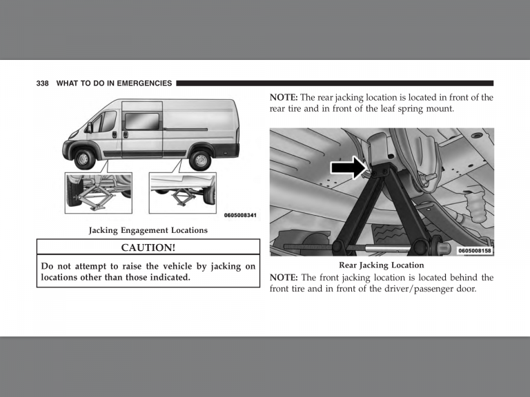 Where are the jack points located under the Travato TOWB